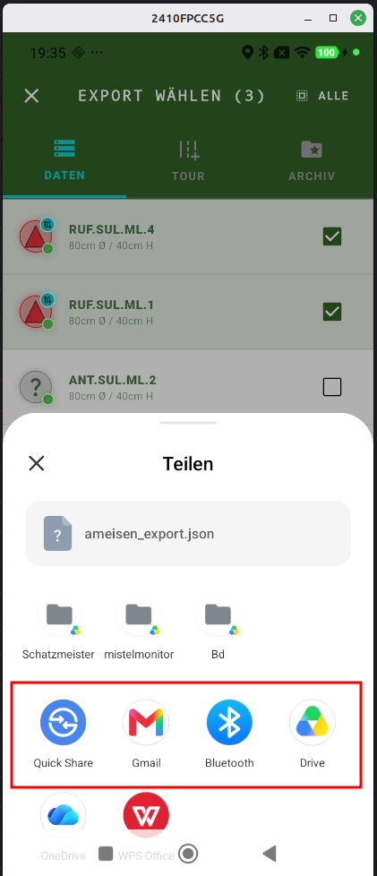 Schritt 8: Ziel auswählen wie Google Drive oder E-Mail