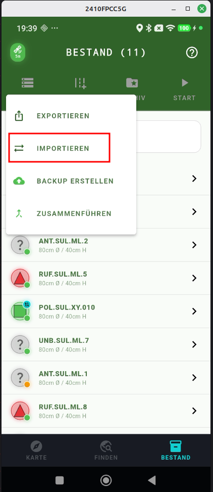 Schritt 2: Importieren auswählen
