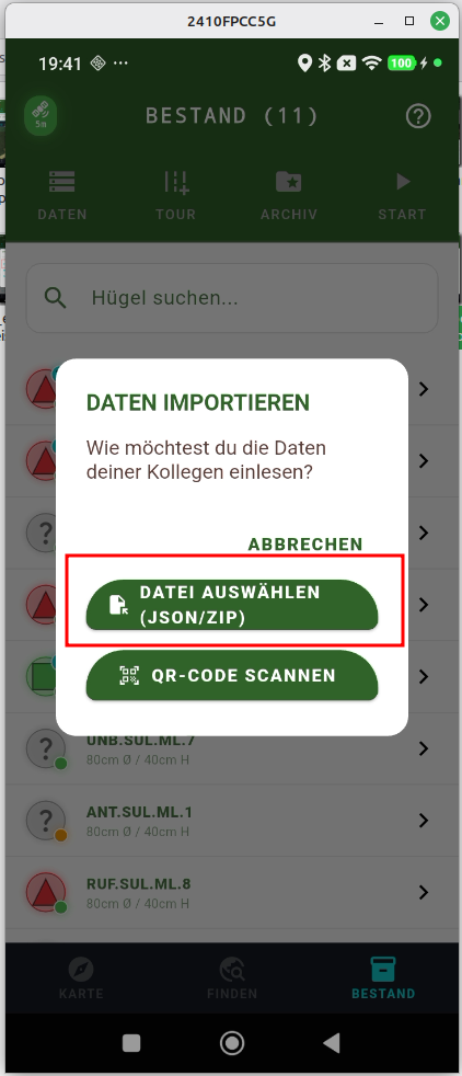 Schritt 3: Datei auswählen und importieren